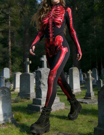 Costum Halloween SHEIN, negru/rosu