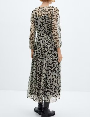 Rochie medie Mango, alb/negru