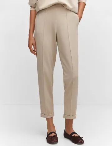 Pantaloni Mango, crem
