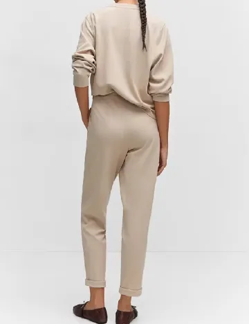 Pantaloni Mango, crem