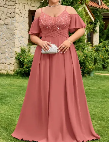 Rochie lunga SHEIN CURVE, roz