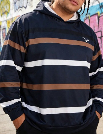 Hanorac SHEIN Plus Size Men, bleumarin