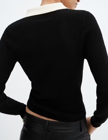 Bluza Mango, negru/alb
