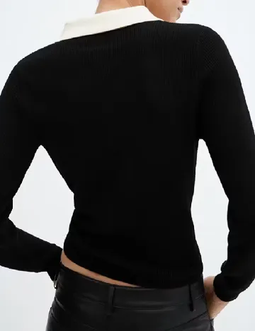 Bluza Mango, negru/alb