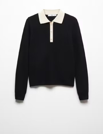 Bluza Mango, negru/alb