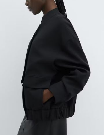 Jacheta Oversize Mango, negru