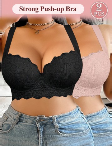 Set sutiene 2 bucati SHEIN CURVE, mix culori