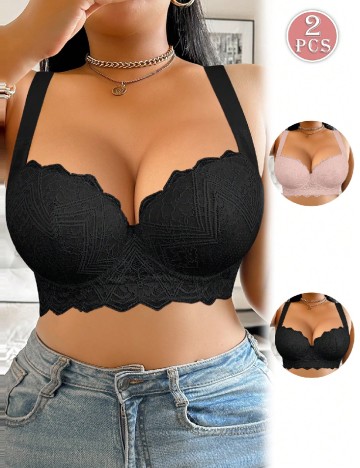 Set sutiene 2 bucati SHEIN CURVE, mix culori