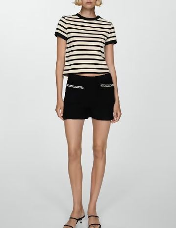 Bluza Mango, crem/negru