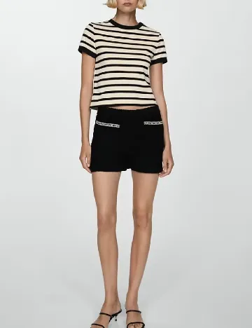 Bluza Mango, crem/negru