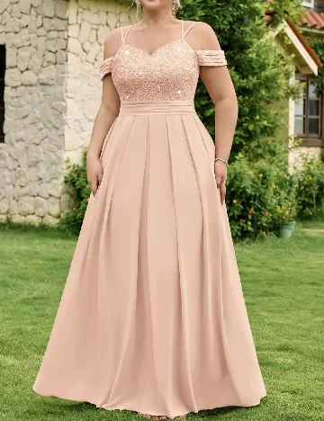 Rochie lunga MISSMAY Plus Size, crem