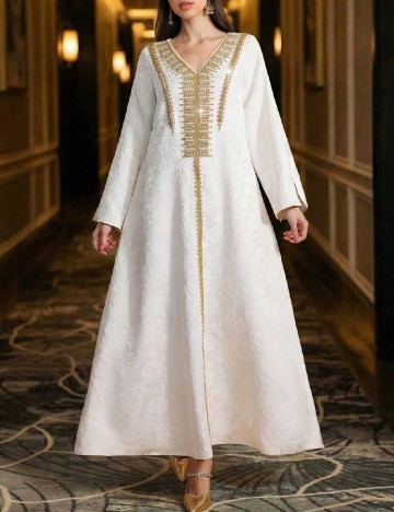 Rochie lunga Toleen, ecru