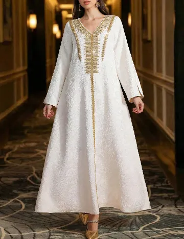 Rochie lunga Toleen, ecru