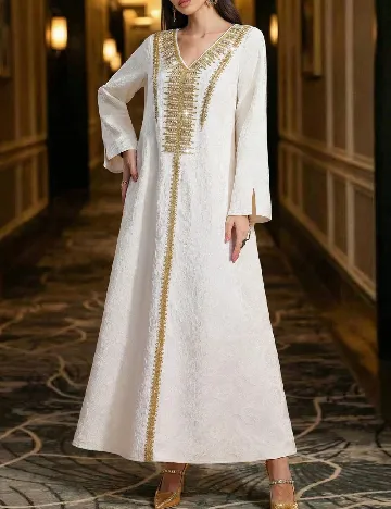 Rochie lunga Toleen, ecru