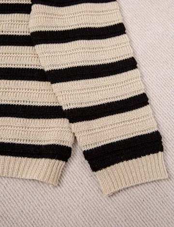Cardigan SHEIN CURVE, crem/negru