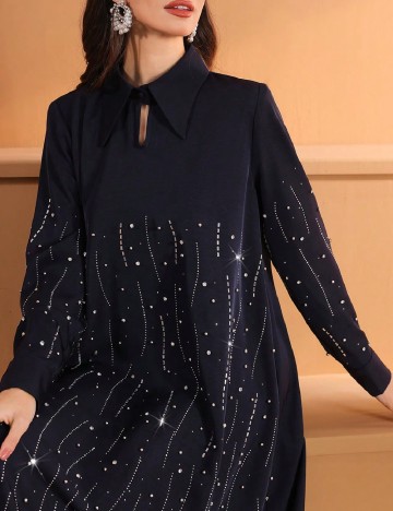 Rochie lunga Toleen, bleumarin inchis