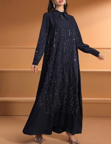 Rochie lunga Toleen, bleumarin inchis