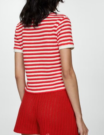 Bluza Mango, rosu/alb