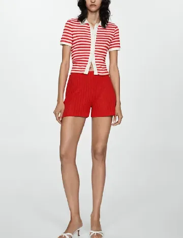 Bluza Mango, rosu/alb