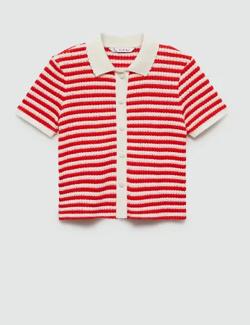 Bluza Mango, rosu/alb