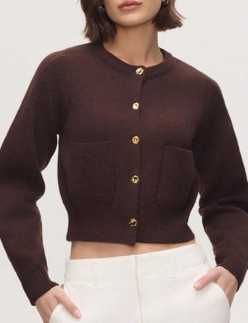 Cardigan SHEIN, maro inchis