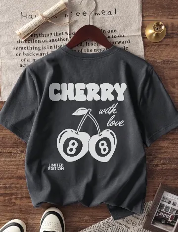 Tricou Shein Kids, gri