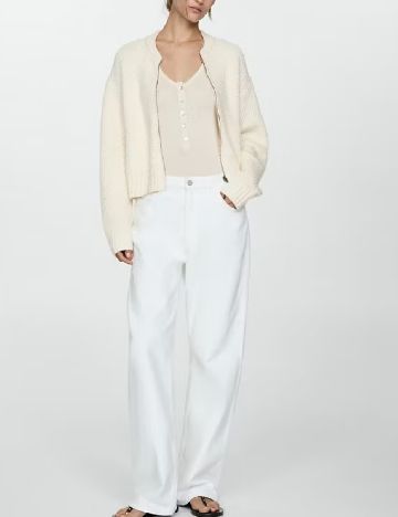 Jacheta Oversize Mango, crem