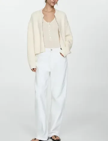 Jacheta Oversize Mango, crem