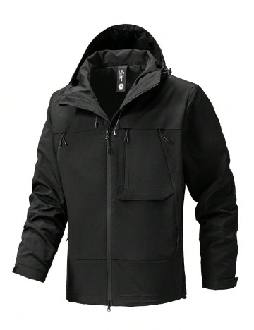 Jacheta SHEIN Plus Size Men, negru