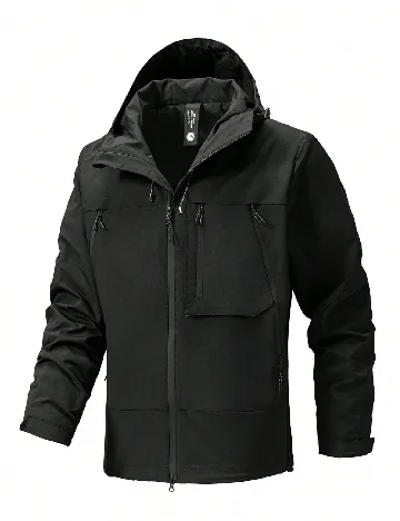 Jacheta SHEIN Plus Size Men, negru