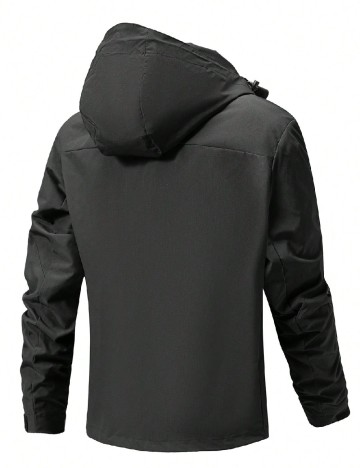 Jacheta SHEIN Plus Size Men, negru