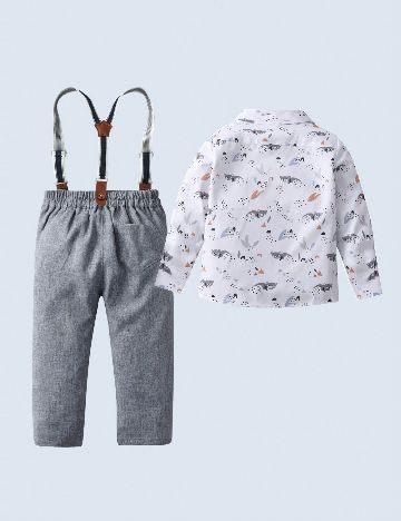 Compleu Shein Kids, alb/gri