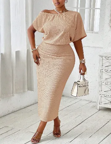 Rochie lunga SHEIN CURVE, crem