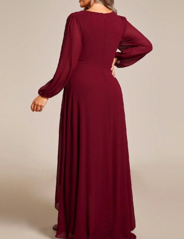 Rochie medie Ever-Pretty Plus Size, visiniu