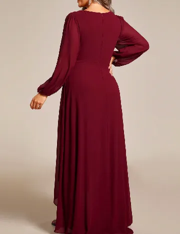 Rochie medie Ever-Pretty Plus Size, visiniu