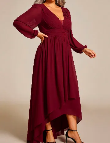 Rochie medie Ever-Pretty Plus Size, visiniu