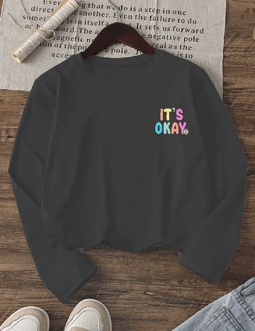 Bluza Shein Kids, gri inchis