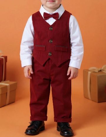 Compleu Shein Kids, rosu/alb