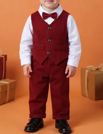 Compleu Shein Kids, rosu/alb