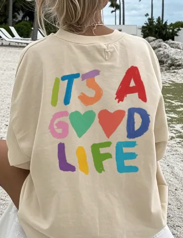 Tricou SHEIN, crem