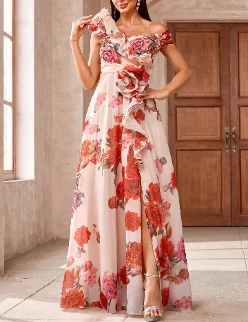 Rochie lunga Toleen, floral print