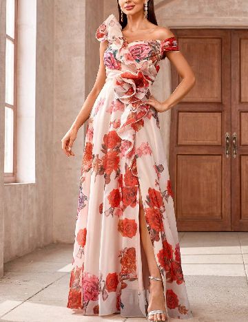 Rochie lunga Toleen, floral print