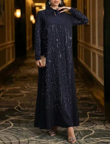 Rochie lunga Toleen, bleumarin inchis