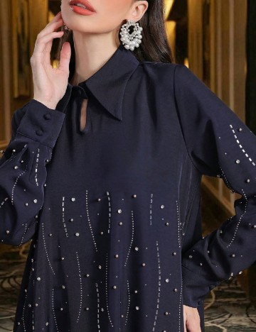 Rochie lunga Toleen, bleumarin inchis
