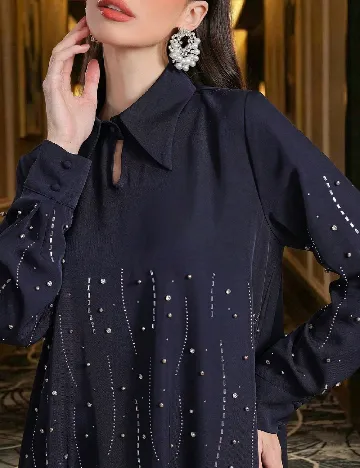 Rochie lunga Toleen, bleumarin inchis