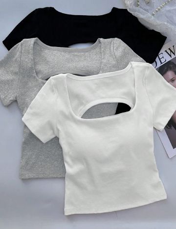 Set topuri 3 bucati SHEIN, mix culori