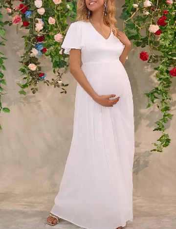 Rochie lunga SHEIN Maternity, alb