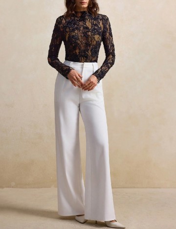 Bluza SHEIN, negru/crem