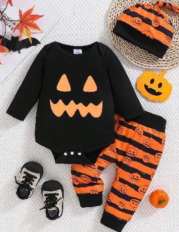 Compleu Shein Kids, negru/portocaliu