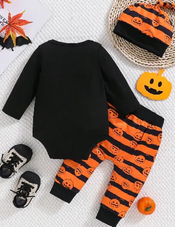 Compleu Shein Kids, negru/portocaliu